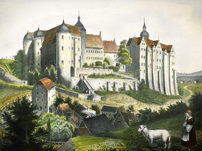 Historische Ansicht von Schloss Nossen Historische Ansicht von Schloss Nossen