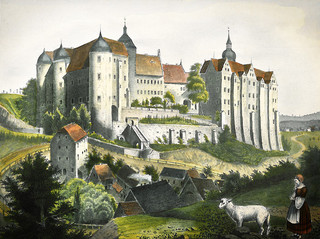 Historical view of Nossen Castle